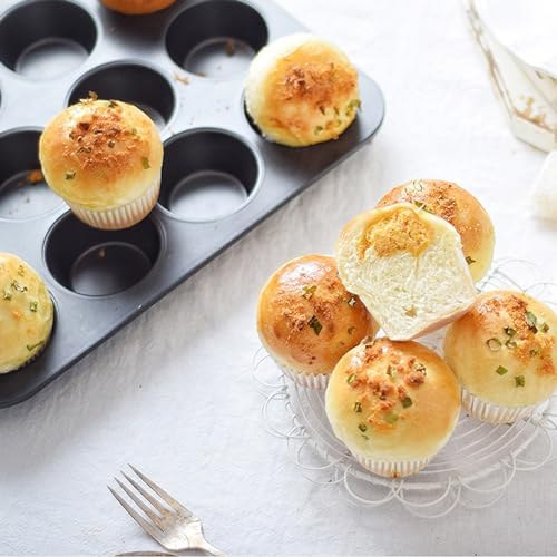2 Packs Nonstick Round Muffin Baking Pan Tin, 12-Cup Muffin Tin