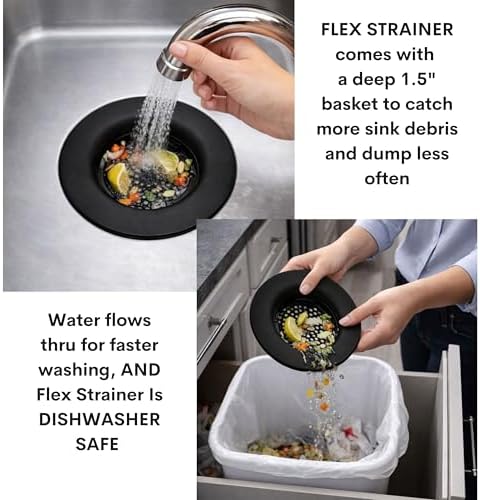 2-in-1 Kitchen Sink Strainer & Stopper, 3pc Set