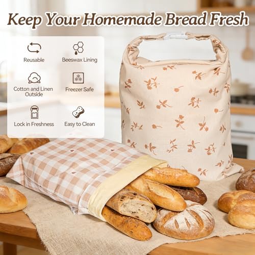 2 pcs Reusable Beeswax Bread Bags