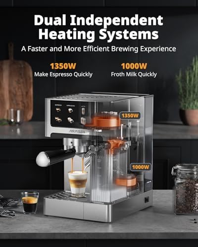 AIRMSEN 20 Bar Espresso Machine, Stainless Steel