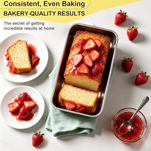 Homikit Stainless Steel Loaf Pan for Baking Bread 9x5 Inch, 4PCS Bread