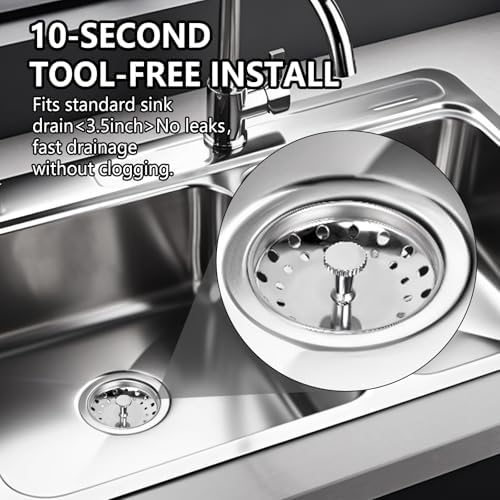 Uni-Green - 2 Pack - Kitchen Sink Strainer and Stopper Kit Basket