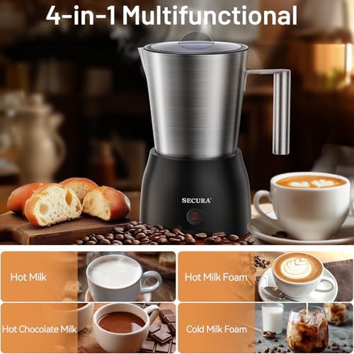 Secura 17oz Stainless Steel Milk Frother