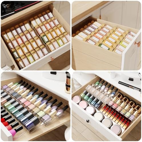 Jadehom Spice Drawer Organizer, 4 Tier Clear Acrylic Expandable From