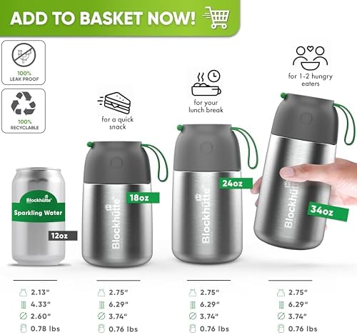Blockhütte Food Thermo for Adults - 24 oz | Wide Mouth Thermo for Soup