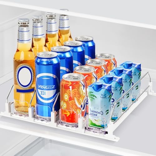 Drink Organizer for Mini Fridge, Holds 16 Cans