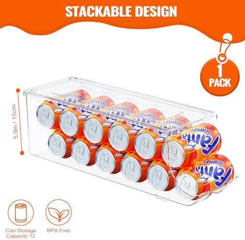 SCAVATA 2 Pack Skinny Can Organizer for Refrigerator