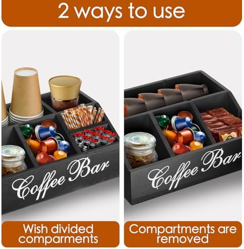 Coffee Bar Organizer with Adjustable Dividers