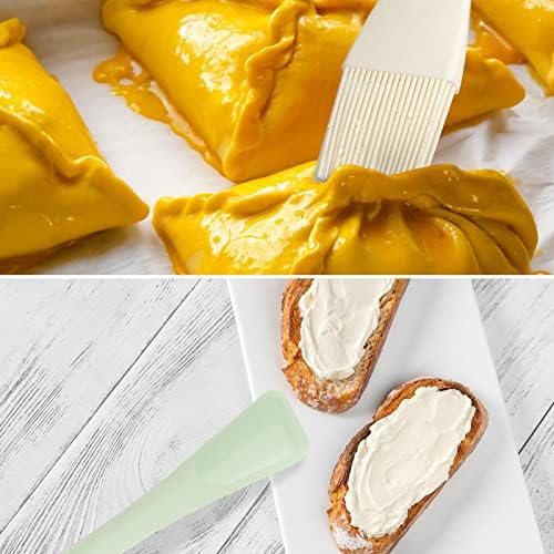 uxcell Silicone Spatula & Brush, 10" Double-Use Kitchen Utensils for