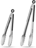 TACGEA Stainless Steel Kitchen Tongs, Silicone Non-slip Grip, Locking Grilling by TACGEA