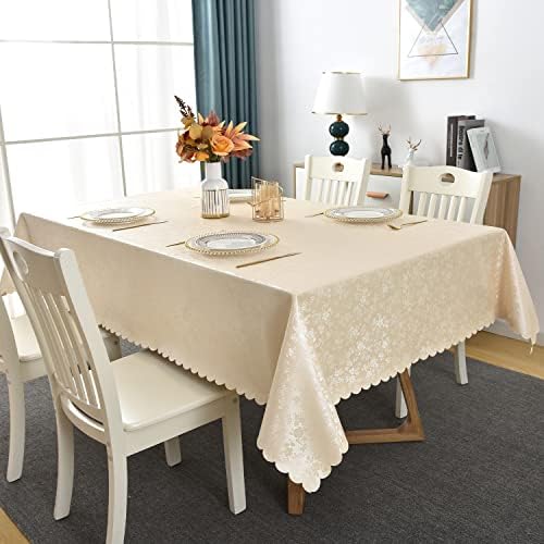 Romanstile Waterproof Vinyl Tablecloth Rectangle, 60 x 84 Inch, Rose