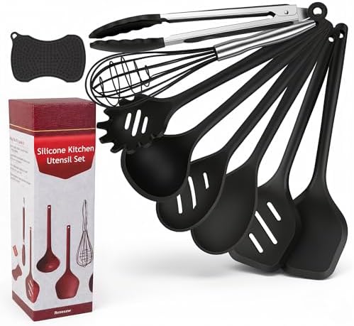 Kitchen Utensils Set,9 PCS Silicone Cooking Utensils Set Spatula