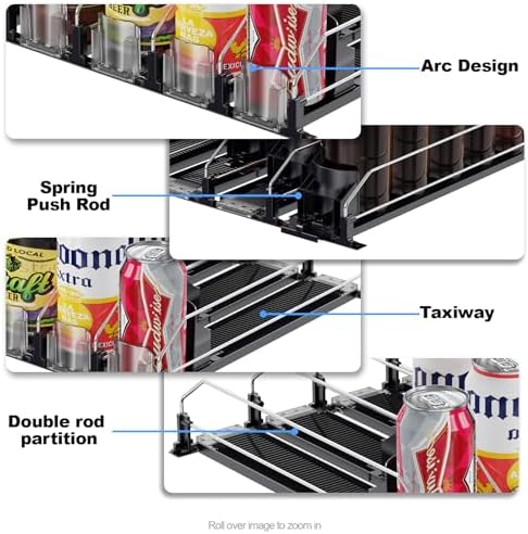 Drink Organizer for Mini Fridge (Fits Depth ≥ 12.2"), 12oz 16oz 20oz