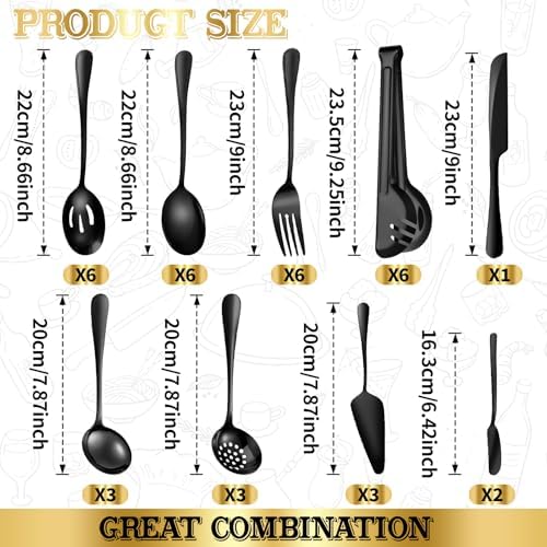 36-Piece Stainless Steel Serving Utensil Set – Complete Buffet