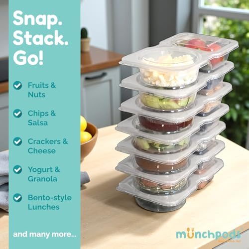 Reusable Snack Containers with Lids 50 Pack (100 Pieces) Portion