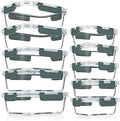 VERONES Glass Meal Prep Containers Set, 10 Pack, Grey