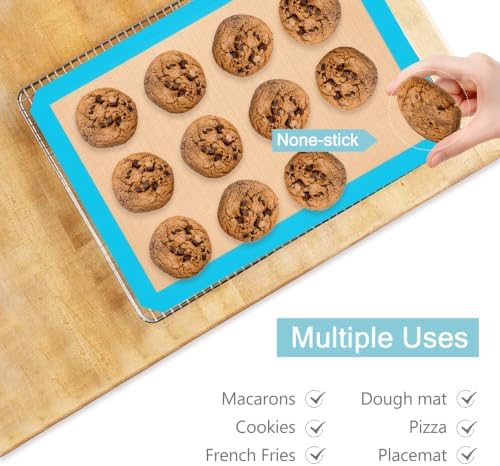 Silicone Baking Mat Set of 3, Non-Stick 2 Half & 1 Quarter Sheets