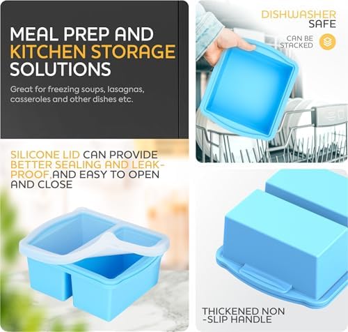 ZIP STANDING Silicone Freezer Trays with Lids, Set of 4 - with 1cup