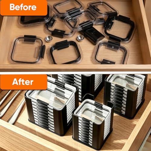 4 Pcs Lids Organizer for Rubbermaid Brilliance Lids