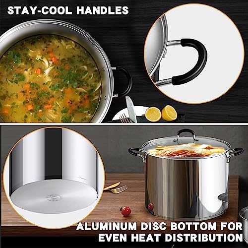 Cook N Home 5 Quart Stainless Steel Small Stock Pot with Lid