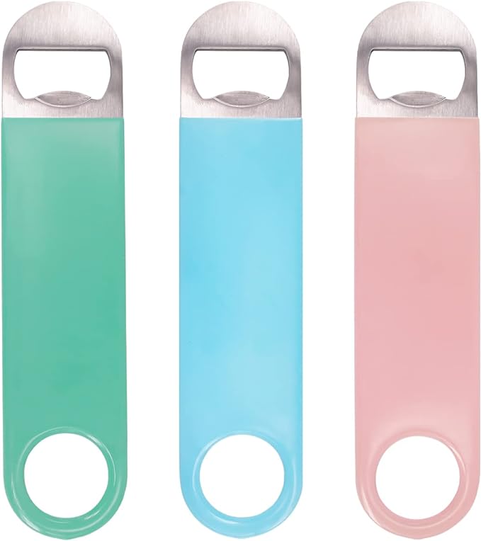 KTOJOY 3 Pack Heavy Duty Stainless Steel Flat Bottle Opener, Solid and Beer by KTOJOY