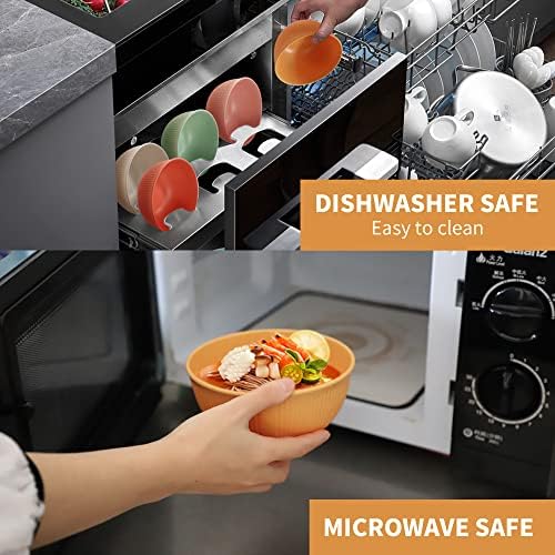 Reusable Bowls Set Unbreakable Cereal Bowls,24 OZ Wheat Straw Fiber