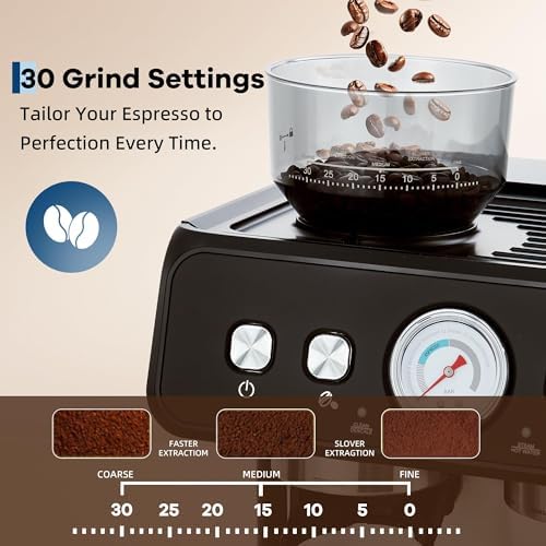 20 Bar Semi-Automatic Espresso Machine with Grinder