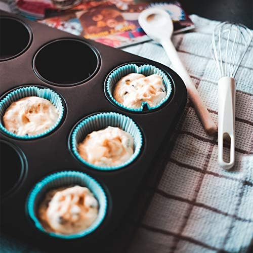 Kingrol 12-Cup Muffin & Cupcake Pans, Set of 3 Baking Pans, Non-stick