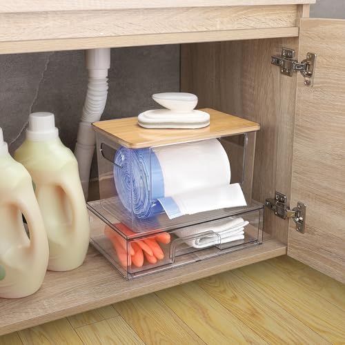 2Pcs Trash Bag Holder Under Sink Stackable Storage, Extra Large