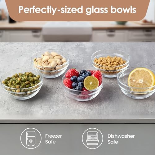 3.5in 4oz Small Glass Bowls, Mini Glass Containers, Ramekins, Prep