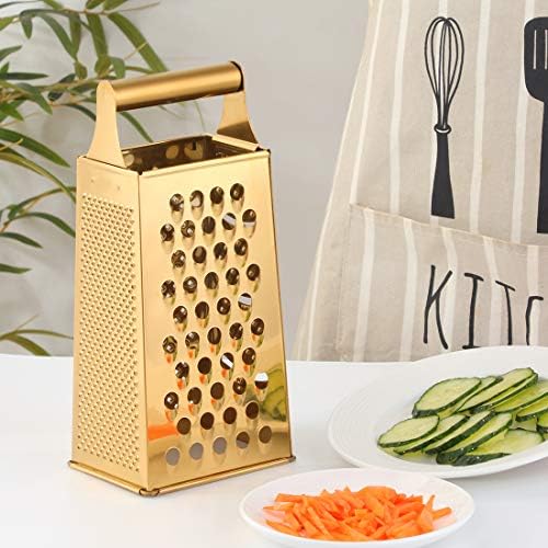 4-Sided Stainless Steel Box Grater with Handle