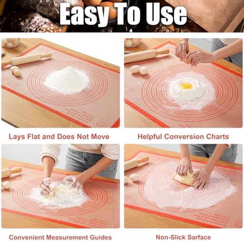 36 x 24 Inch Silicone Pastry Mat with Measurements