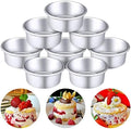 Patelai 8 Pieces 4 Inch Round Cake Pan Mini Non Stick Aluminum Round