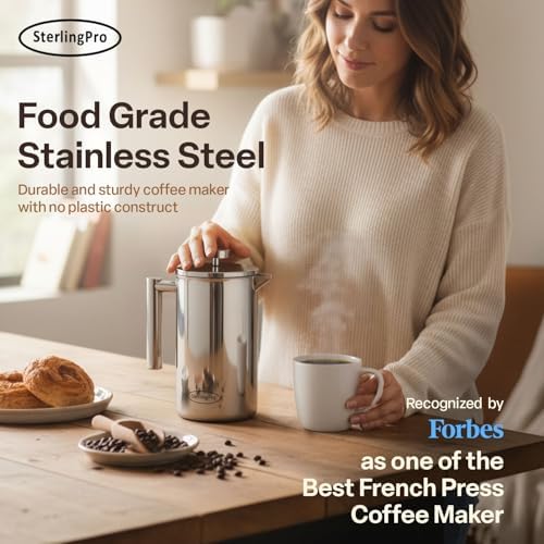 SterlingPro 64oz Stainless Steel French Press Coffee Maker