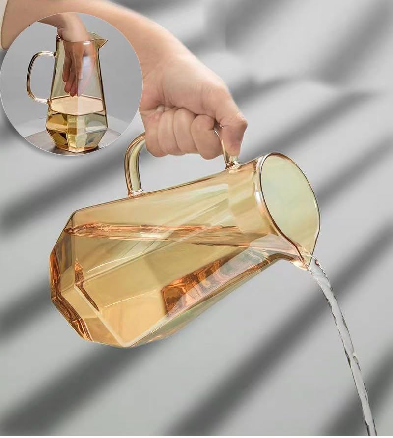 1.7 Liter/58oz Glass Pitcher with Lid Water Carafe Jug with Spout