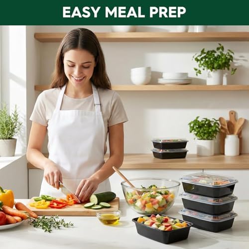 Glotoch Meal Prep Containers 32oz 50 Pack(100 Piece) with Lids