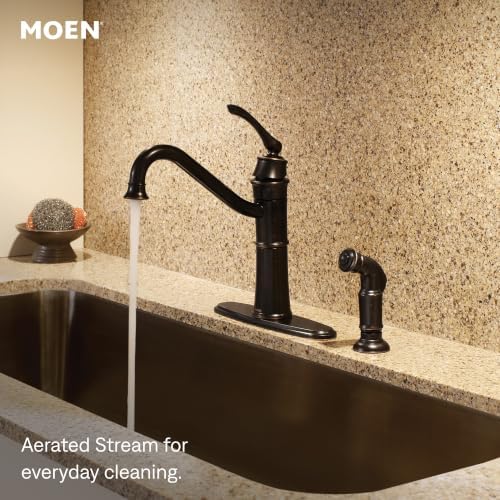 Moen Wetherly Kitchen Faucet, Side Spray, Spot Resist Stainless