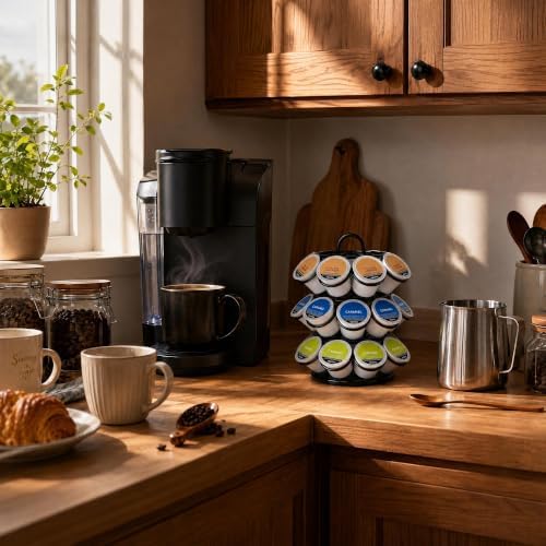 Rotating Coffee Pod Holder for Keurig Pods, Black