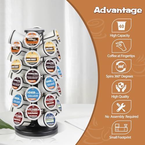 K Cup Holder Coffee Pod Storage Organizer, 40-Pod Capacity