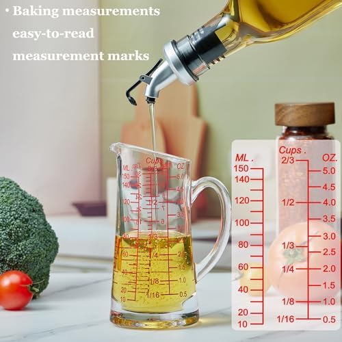 Ackers Glass Measuring Cup 5 Oz/150ml Shot Glass Measuring Cup with