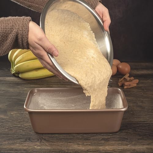 HAPPIELS 5 x 9 inch Nonstick Loaf Pan 1lb for Oven Baking, PFOA & BPA