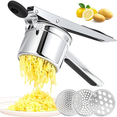 Potato Ricer Stainless Steel, Potato Masher for Fluffy Mashed Potatoes