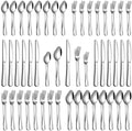 PHILIPALA 40 Piece Silverware Set, Stainless Steel Flatware Set for 8 Food Grade Novelty Flatware Cutlery Utensil Set Include Knife Fork Spoon Mirror Polished Dishwasher Safe