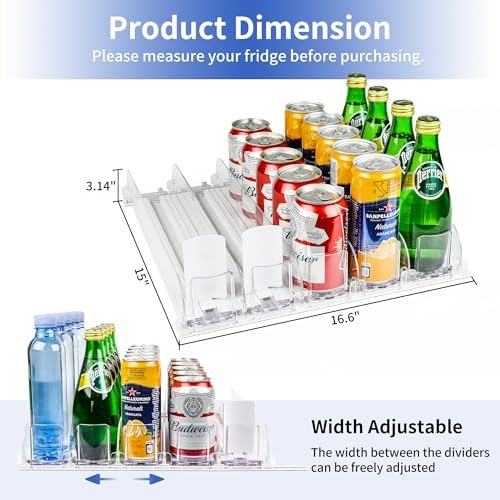 Automatic Soda Can Dispenser for Refrigerator, 5-Row, Holds 25 Cans