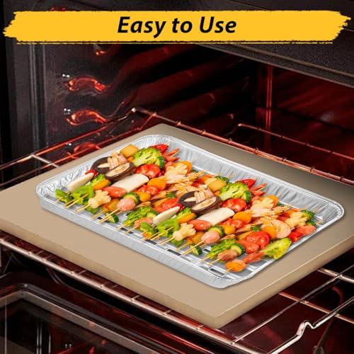 50 Pack Aluminum Pans, 12.7 x 8 in, Disposable Cookie Sheets Baking