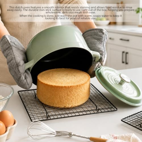 Ceramic Dutch Oven Pot with Lid, 3.17 QT Lightweight Nonstick