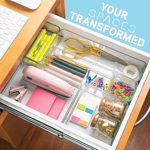 primebox Plastic Clear Drawer Organizers. Bathroom. Kitchen, Bedroom