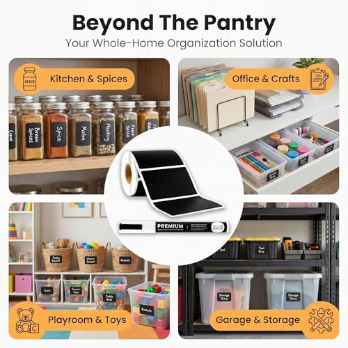 200 Reusable Chalkboard Labels for Food Containers
