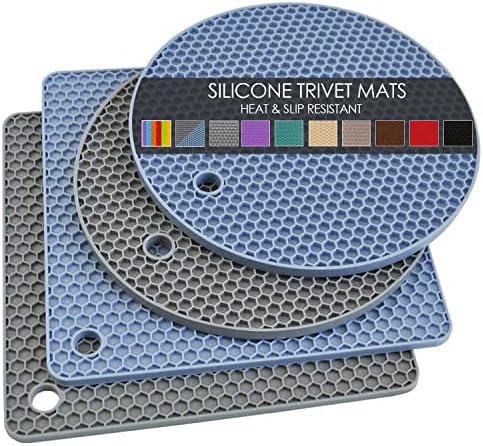 Trivets for Hot Dishes, 4 Pack Silicone Hot Pads for Kitchen, Non-Slip
