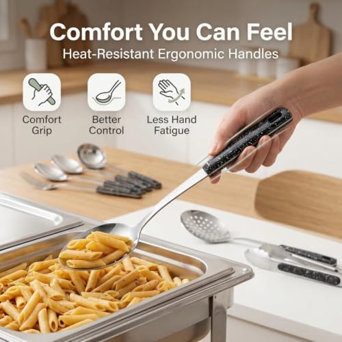 Stainless Steel Serving Spoon Set, 11-Inch Large Serving Utensils